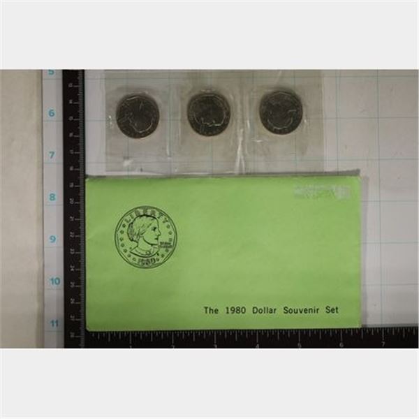 1980-P/D/S SBA DOLLAR SOUVENIR SET WITH ENVELOPE