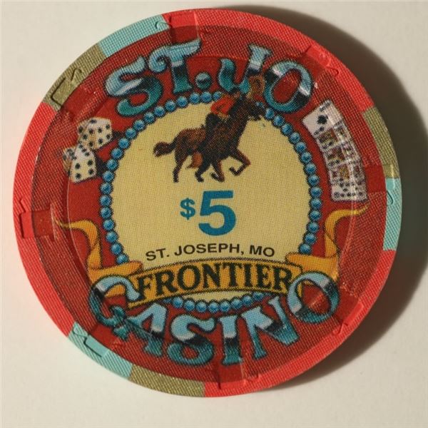 $5 CASINO CHIP ST. JO FRONTIER CASINO ST. JOSEPH