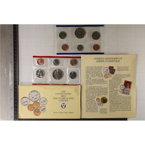 1990 US MINT SET (UNC) P/D (WITH ENVELOPE) AND