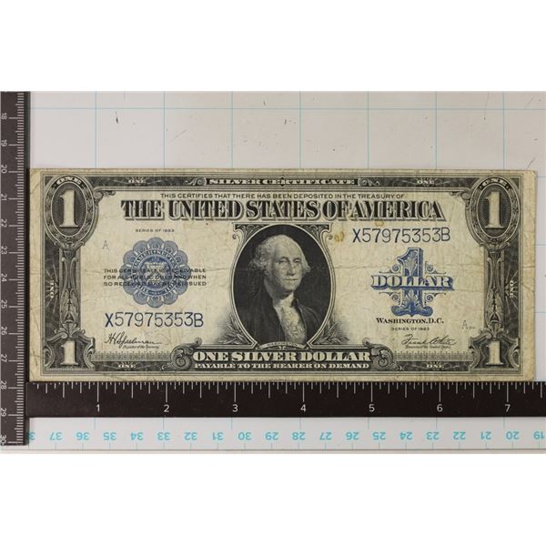 1923 US LARGE SIZE $1 SILVER CERTIFICATE BLUE SEAL
