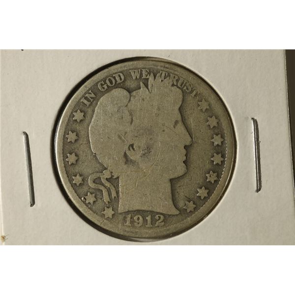 1912-D SILVER BARBER HALF DOLLAR