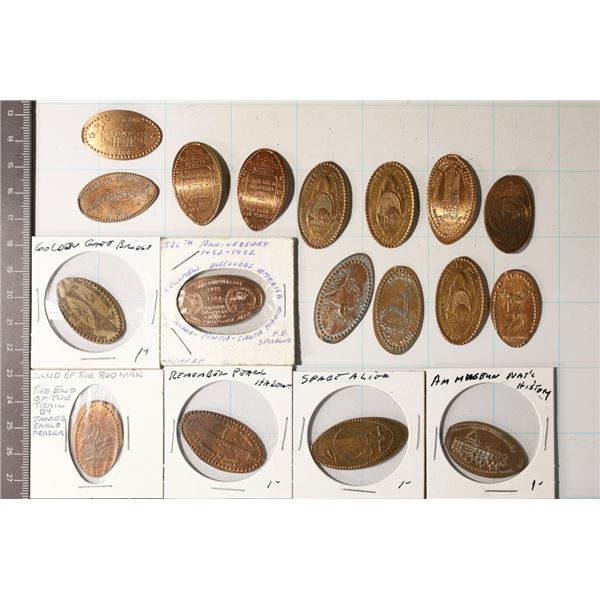 18 ELONGATED CENTS: ALIEN, PEARL HARBOR, LAND OF