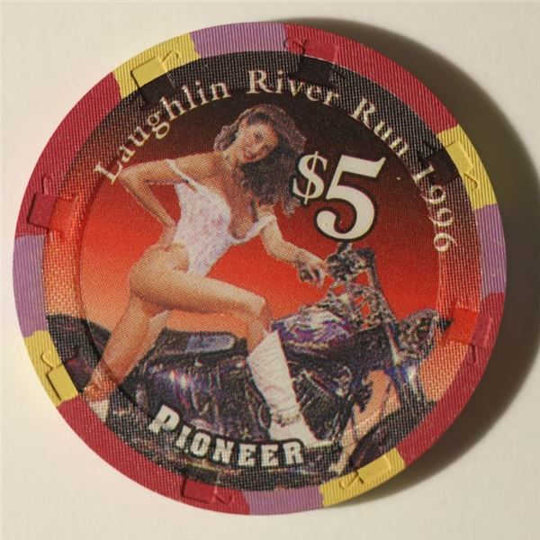 $5 CASINO CHIP PIONEER HOTEL GAMBLING HALL