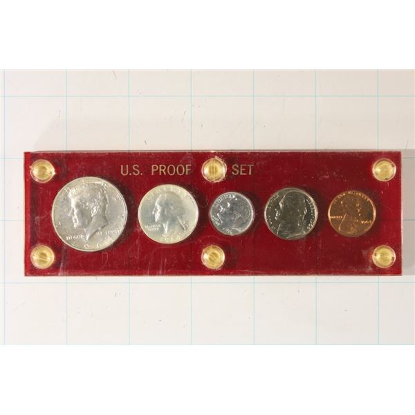 1964 US SILVER PROOF SET IN PLASTIC HOLDER