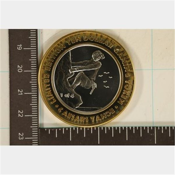 CASINO $10 SILVER TOKEN (UNC) CAESARS TAHOE, TAKE