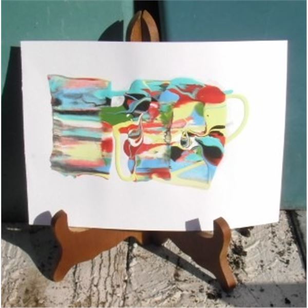 UFOS Twins futuristic painting by LangdonArt -peinture futuristique originale par LangdonArt