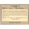 Image 2 : 1987 MEMPHIS CHICKS JIM EISENREICH ROOKIE CARD