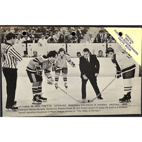 1974-75 WHA PHOENIX ROADRUNNERS MEDIA GUIDE