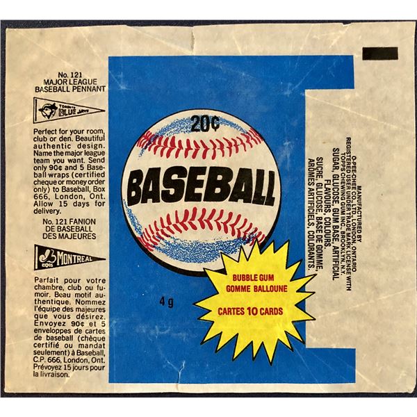 1980 O-PEE-CHEE BASEBALL WRAPPER