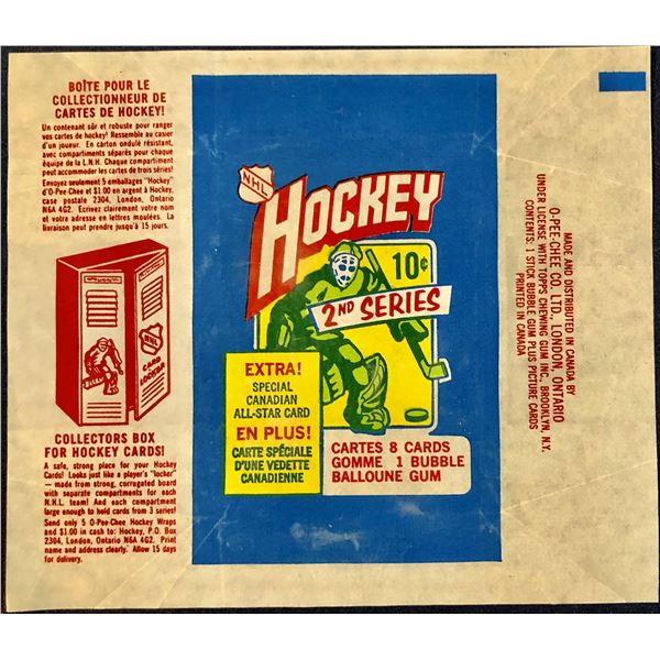 1972-73 O-PEE-CHEE NHL 2nd SERIES WRAPPER