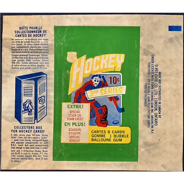 1972-73 O-PEE-CHEE NHL HOCKEY 3rd SERIES WRAPPER