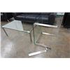 Image 4 : Black 3-Seat Sofa 83" x 20" x 34"H w/ 2 Clear Tables, Misc Sizes