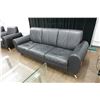 Image 6 : Black 3-Seat Sofa 83" x 20" x 34"H w/ 2 Clear Tables, Misc Sizes