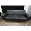 Image 7 : Black 3-Seat Sofa 83" x 20" x 34"H w/ 2 Clear Tables, Misc Sizes