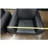 Image 13 : Black Loveseat 61" x 21" x 33"H & Matching Armchair 38" x 21" x 33"H