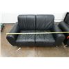 Image 16 : Black Loveseat 61" x 21" x 33"H & Matching Armchair 38" x 21" x 33"H