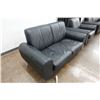 Image 4 : Black Loveseat 61" x 21" x 33"H & Matching Armchair 38" x 21" x 33"H