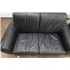 Image 7 : Black Loveseat 61" x 21" x 33"H & Matching Armchair 38" x 21" x 33"H