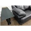Image 3 : Black Loveseat 60" x 20" x 32"H & Table Lamp w/ Shade