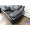 Image 4 : Black Loveseat 60" x 20" x 32"H & Table Lamp w/ Shade