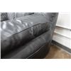 Image 6 : Black Loveseat 60" x 20" x 32"H & Table Lamp w/ Shade