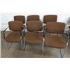 Image 1 : Qty 6 Metal Chairs w/ Upholstered Seats & Backs  21" x 19" x 32"H