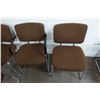 Image 4 : Qty 6 Metal Chairs w/ Upholstered Seats & Backs  21" x 19" x 32"H