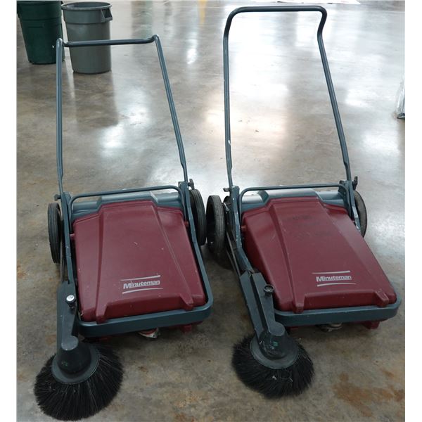 Qty 2 Minuteman HM27M Industrial Push Sweepers
