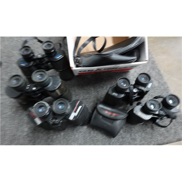 Qty 5 Pair Binoculars: Bushnell, Tasco, Minolta, etc