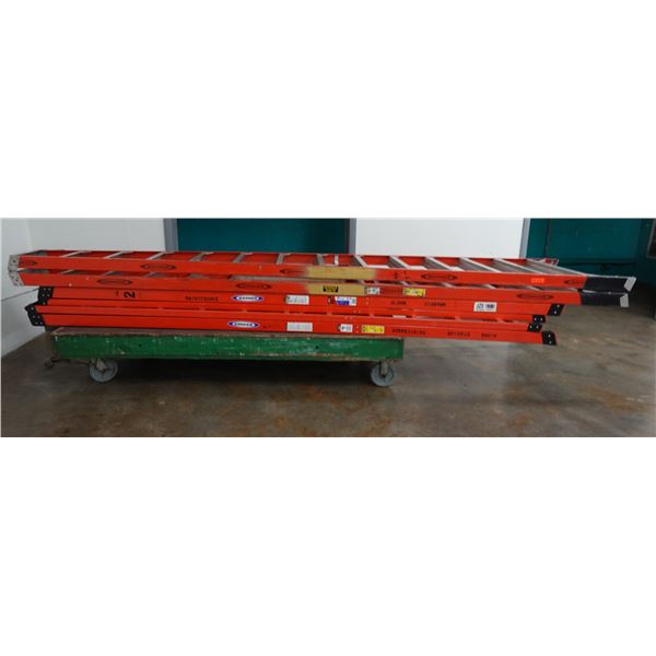 Qty 3 Werner Ladders: 2 @ 12' & 1 @ 14' (cart not included)