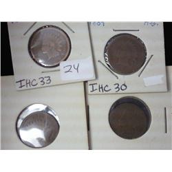 1889, 89,91 And 91 Indian Head Cents (4 Coins)