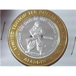 Aladdin $10 Gaming Token Silver (UNC)