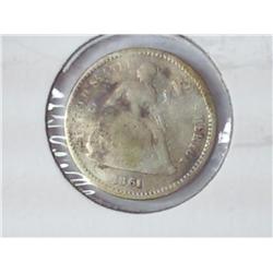 1861 Seated Liberty Half Dime