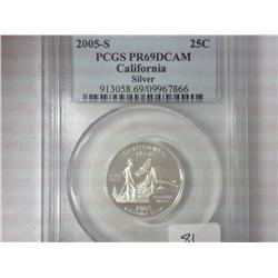 2005-S California Silver Quarter PCGS PR69DCAM