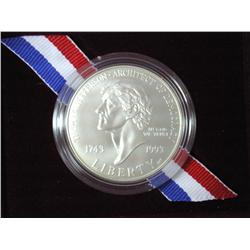 1993 Thomas Jefferson UNC Silver Dollar