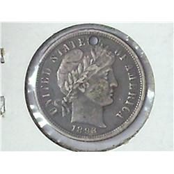 Love Token Made From 1893 Barber Dime