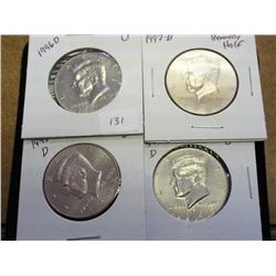 1996-D, 97-D,98-D And 99-D Kennedy Halves (UNC)