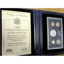 1968 US Proof Set (Half Is 40% Silver) Nice Case
