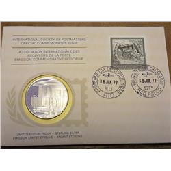 1977 Brazil 1st Day Cover With Sterling Token