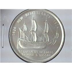 1624-1974 New Netherlands 1/2 Oz + Silver Token