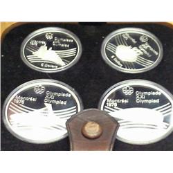 1976 Canadian Olympic 4 Coin Set (Proof) Wood Box