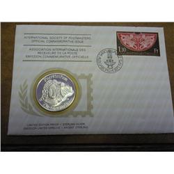 1975 Liechtenstein FDC With Sterling Medal