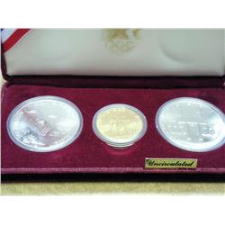 1983/4 Olympic 3 Coin Set (UNC) 84-W $10 Gold Coin