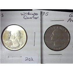 1976-S And 1977-S Washington Quarters (Gem Proof)