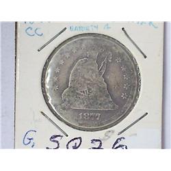 1877-CC Seated Liberty Quarter
