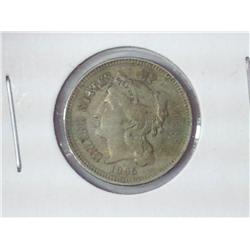 1865 Three Cent  Piece (Nickel) VF