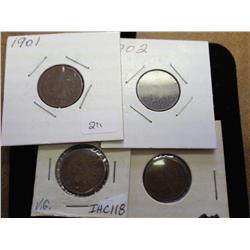 1901,02,06 And 07 Indian Head Cents