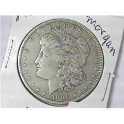 1901 Morgan Silver Dollar (Better Date) Scratched