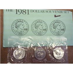 1981-P/D/S SBA Dollar Souvenir Set (UNC)