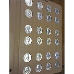 24 Assorted Washington Silver Quarters (UNC) 43-64